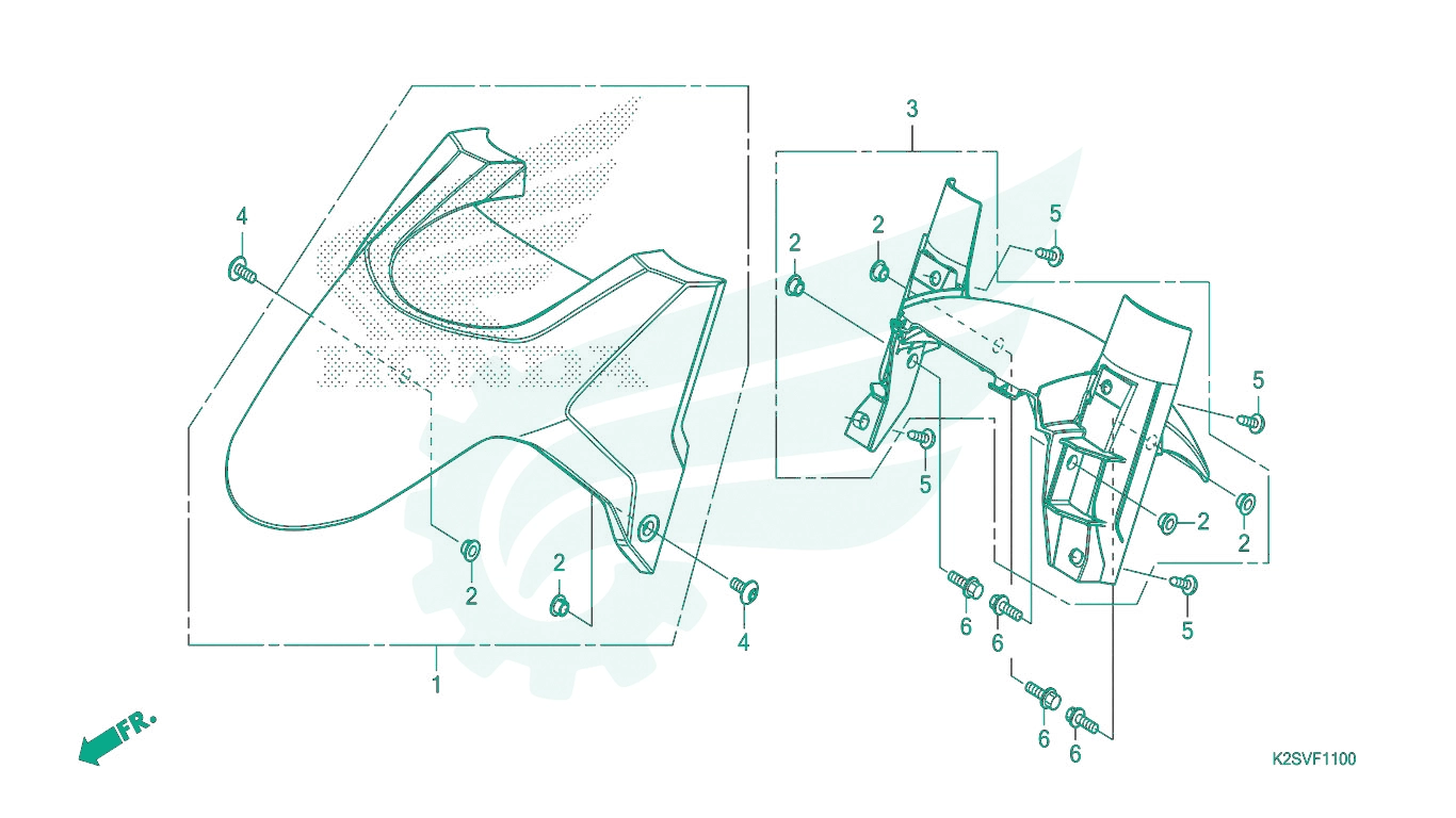 BỘ PHỤ TÙNG F - 11 CATALOGUE CHẮN BÙN TRƯỚC HONDA VARIO 160 (2023)