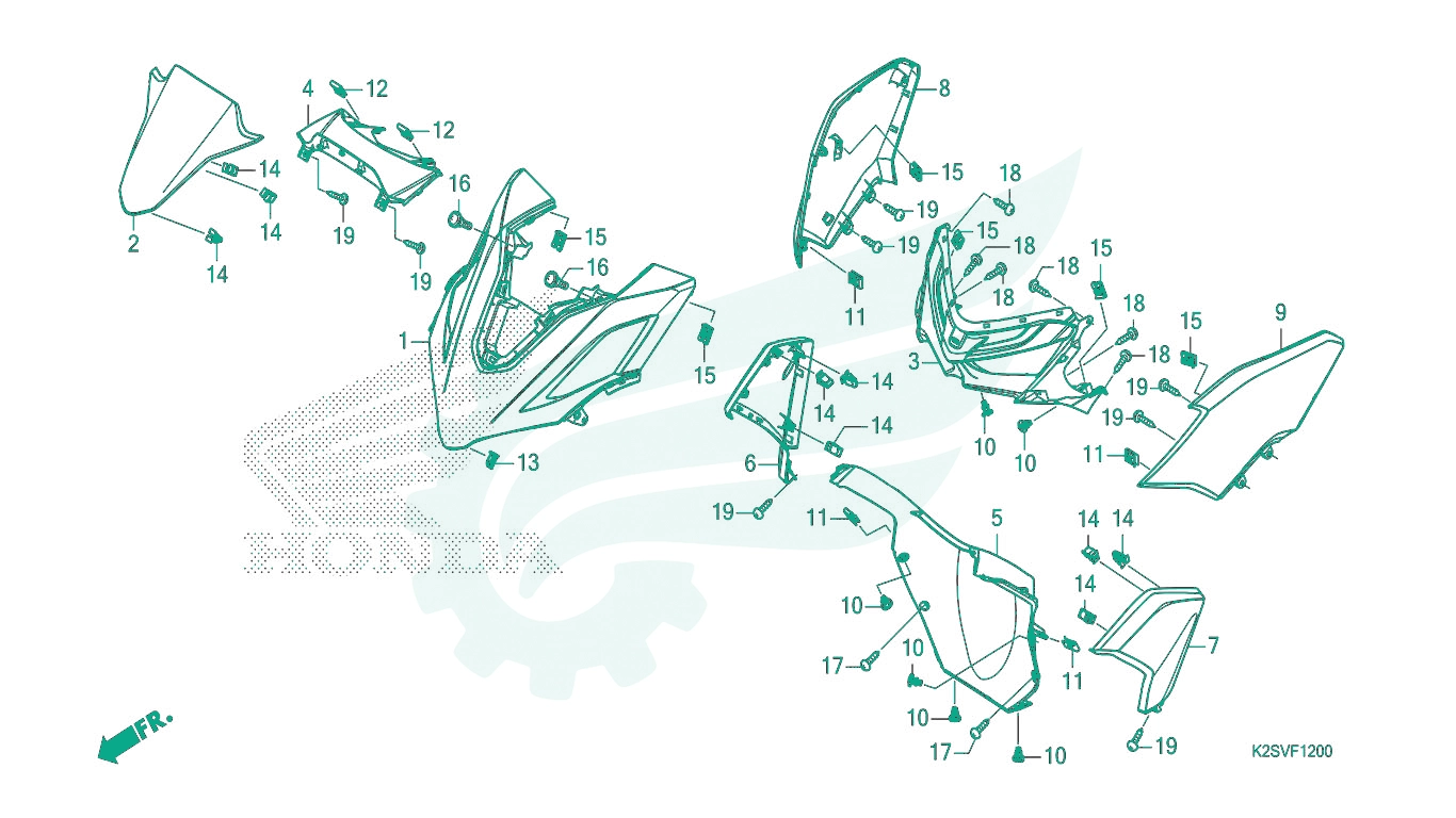 BỘ PHỤ TÙNG F - 12 CATALOGUE ỐP TRƯỚC HONDA VARIO 160 (2023)