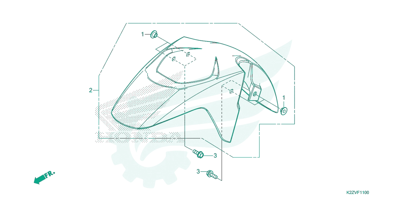BỘ PHỤ TÙNG F - 11 CATALOGUE CHẮN BÙN TRƯỚC HONDA AIR BLADE 125 / AIR BLADE 160 K2Z K3A (2023+)