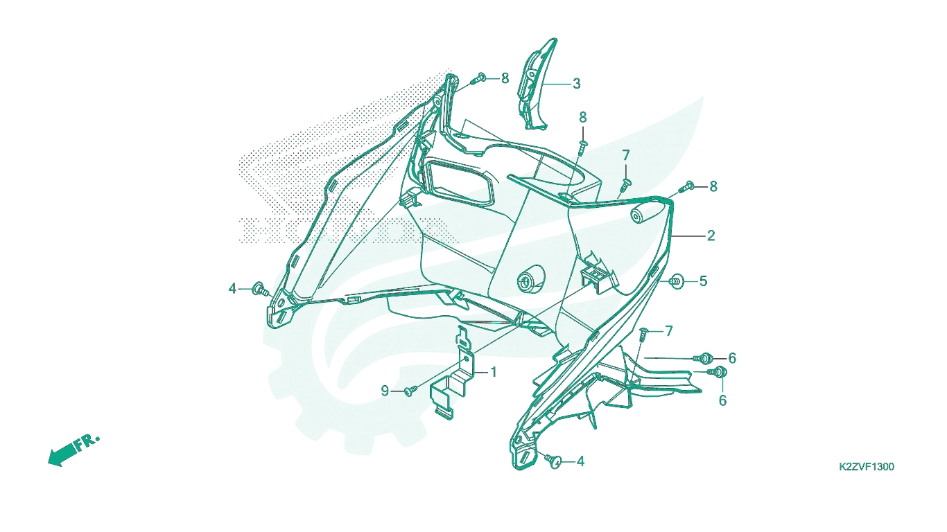 BỘ PHỤ TÙNG F - 13 CATALOGUE ỐP ỐNG CHÍNH HONDA AIR BLADE 125 / AIR BLADE 160 K2Z K3A (2023+)