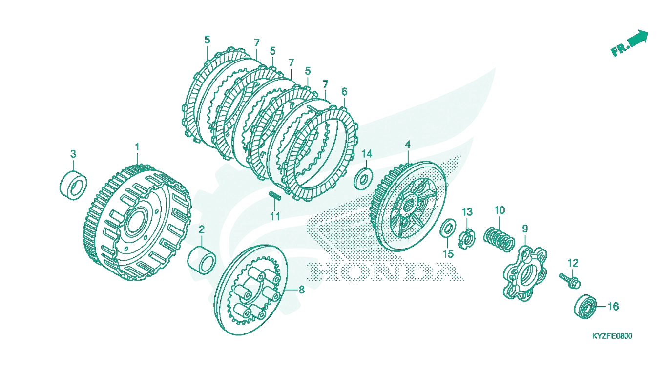 BỘ PHỤ TÙNG E - 8 CATALOGUE BỘ LY HỢP HONDA FUTURE 125 (2015+)