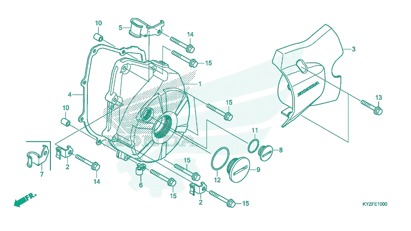 BỘ PHỤ TÙNG E - 10 CATALOGUE NẮP LỐC MÁY BÊN TRÁI HONDA FUTURE 125 (2015+)