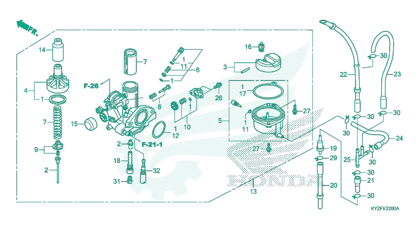 BỘ PHỤ TÙNG E - 22 CATALOGUE BÌNH XĂNG CON HONDA FUTURE 125 (2015+)