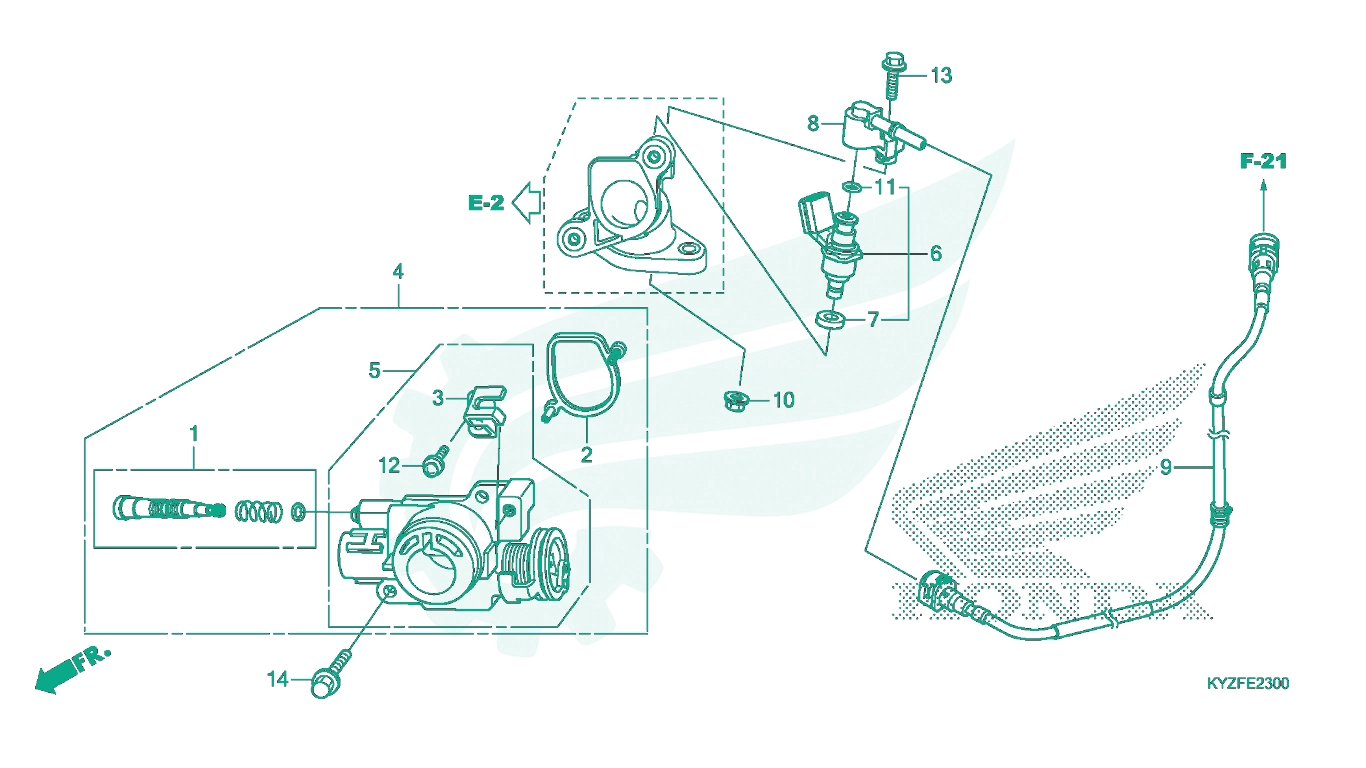 BỘ PHỤ TÙNG E - 23 CATALOGUE CỤM BƯỚM GA HONDA FUTURE 125 (2015+)