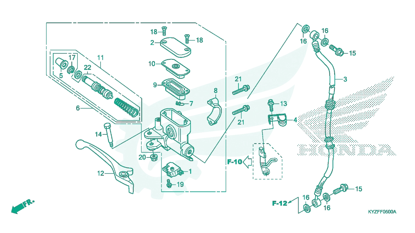 BỘ PHỤ TÙNG F - 5 CATALOGUE CỤM TAY PHANH TRƯỚC HONDA FUTURE 125 (2015+)