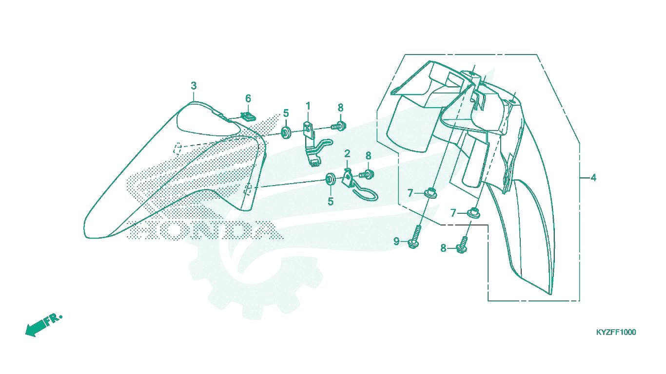 BỘ PHỤ TÙNG F - 10 CATALOGUE CHẮN BÙN TRƯỚC HONDA FUTURE 125 (2015+)