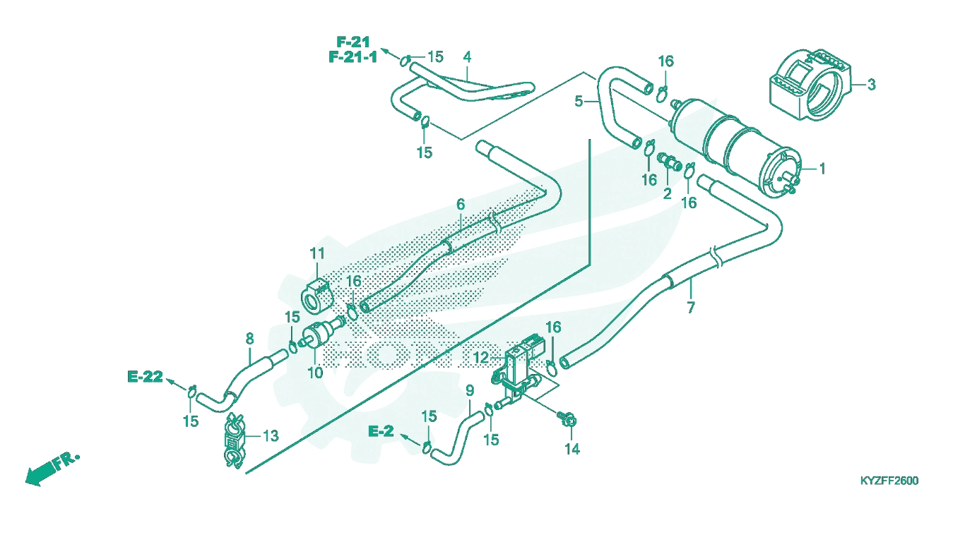 BỘ PHỤ TÙNG F - 26 CATALOGUE BẦU LỌC HƠI XĂNG (CANISTER) HONDA FUTURE 125 (2015+)
