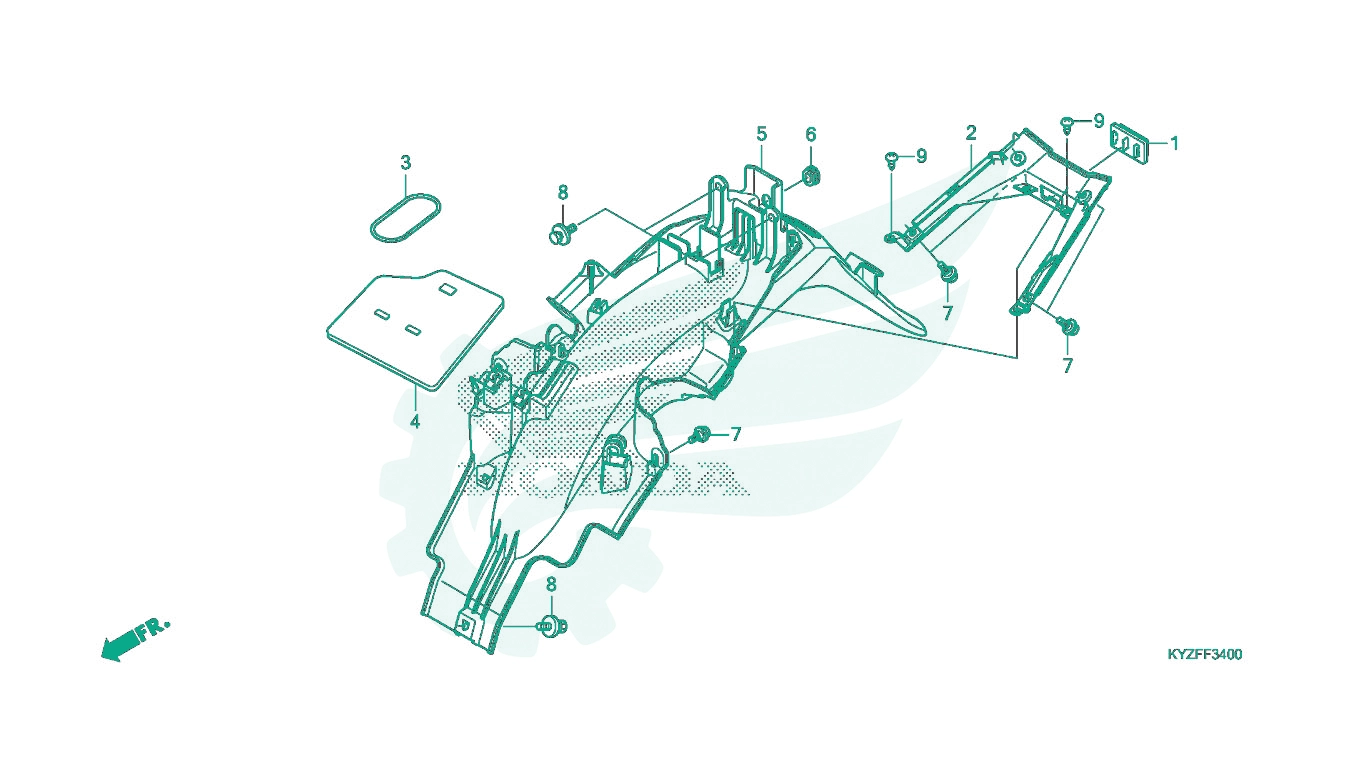 BỘ PHỤ TÙNG F - 34 CATALOGUE CHẮN BÙN SAU HONDA FUTURE 125 (2015+)