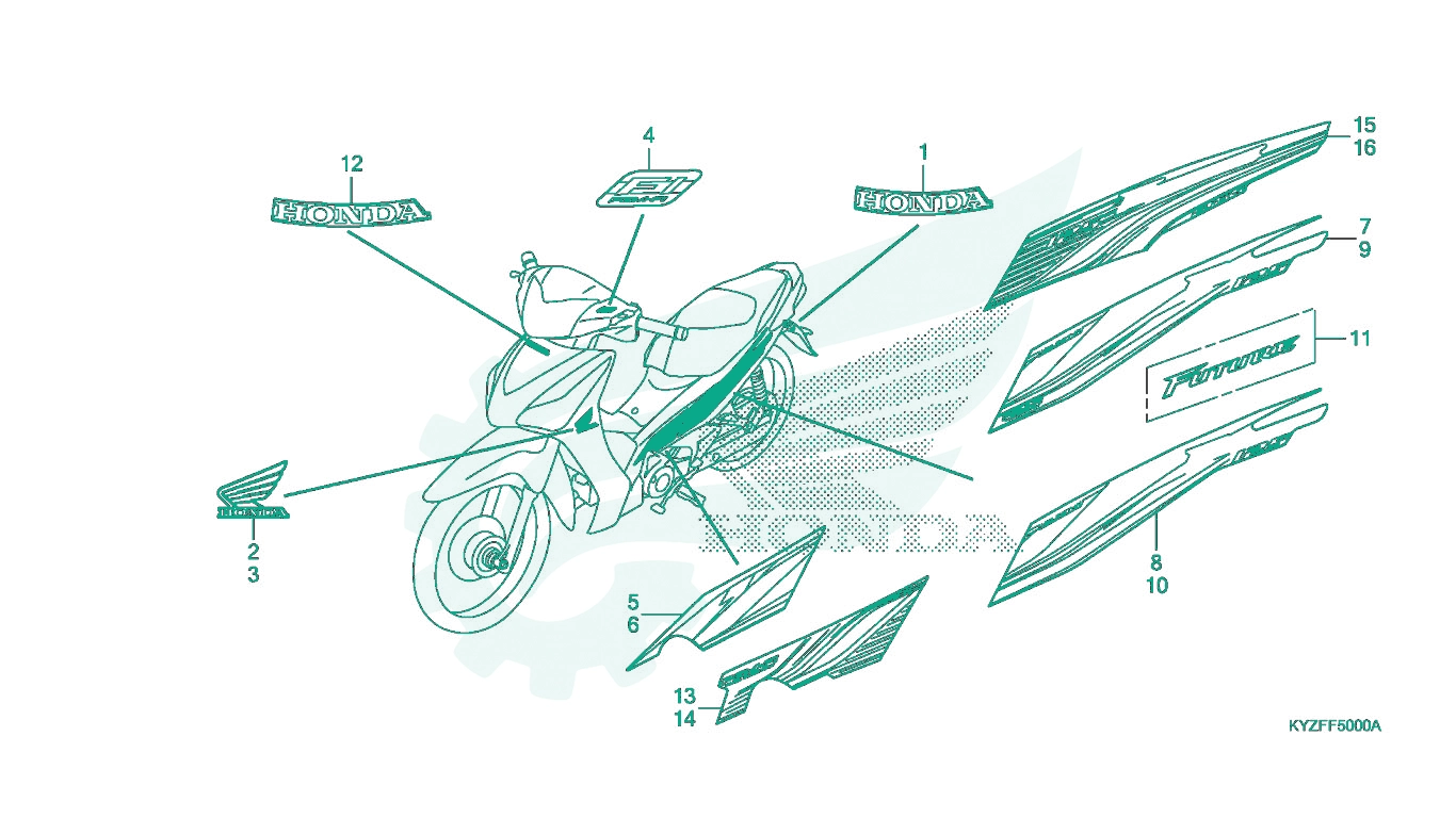 BỘ PHỤ TÙNG F - 50 CATALOGUE TEM MÁC XE HONDA FUTURE 125 (2015+)