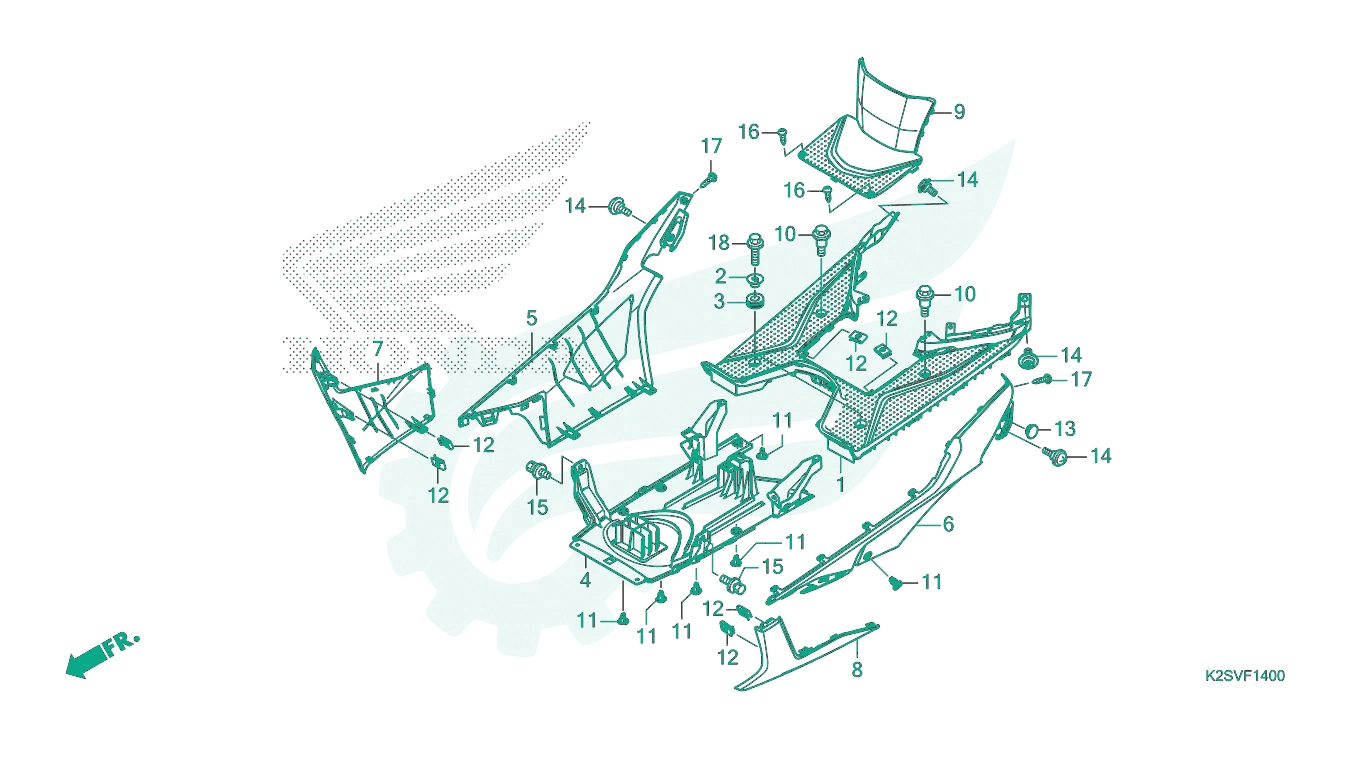 BỘ PHỤ TÙNG F - 14 CATALOGUE SÀN ĐỂ CHÂN HONDA VARIO 160 (2023)