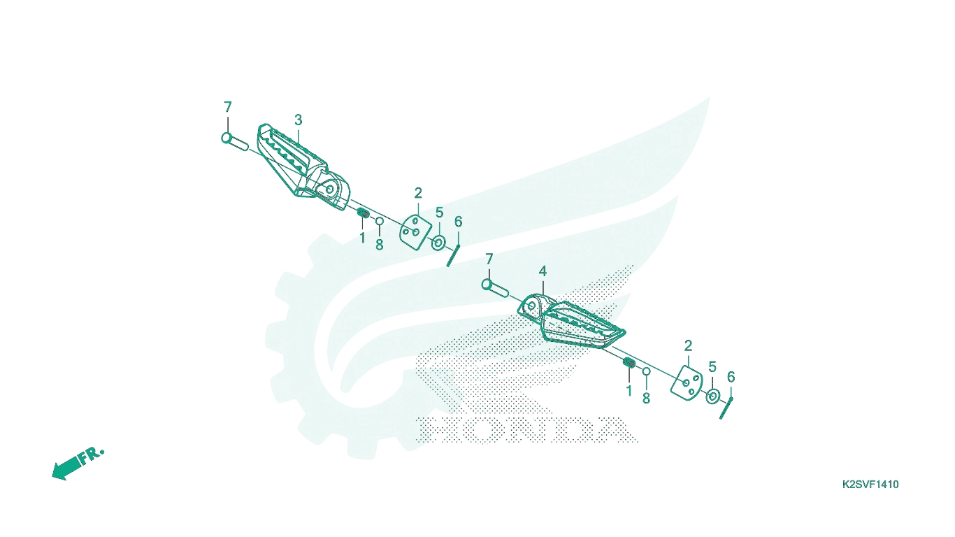 BỘ PHỤ TÙNG F - 14 - 10 CATALOGUE ĐỂ CHÂN PHÍA SAU HONDA VARIO 160 (2023)