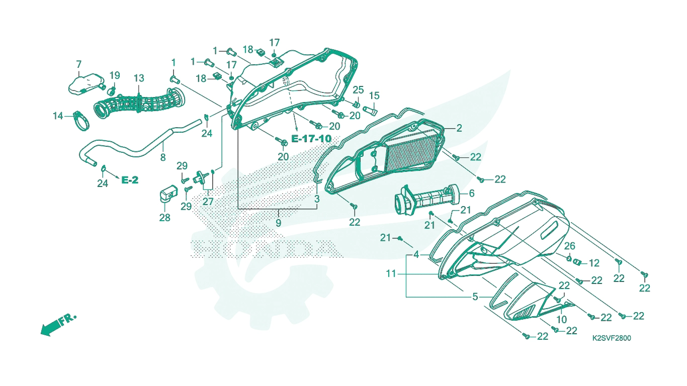 BỘ PHỤ TÙNG F - 28 CATALOGUE LỌC GIÓ HONDA VARIO 160 (2023)