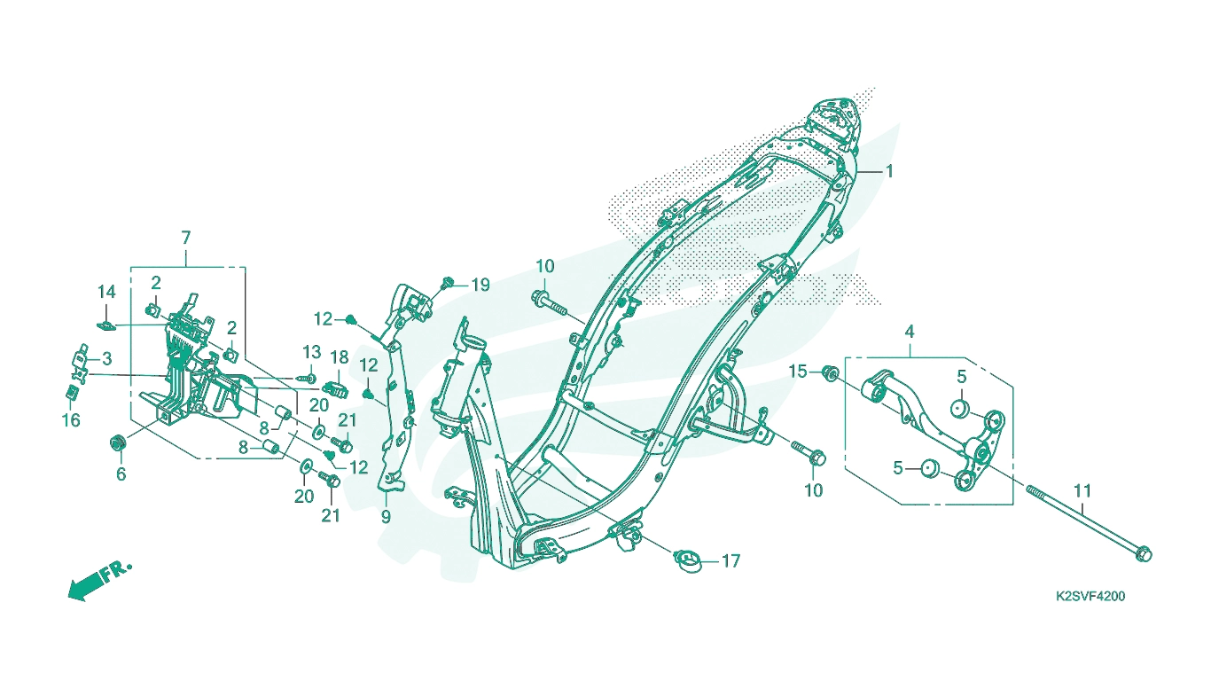 BỘ PHỤ TÙNG F - 42 CATALOGUE KHUNG XE HONDA VARIO 160 (2023)