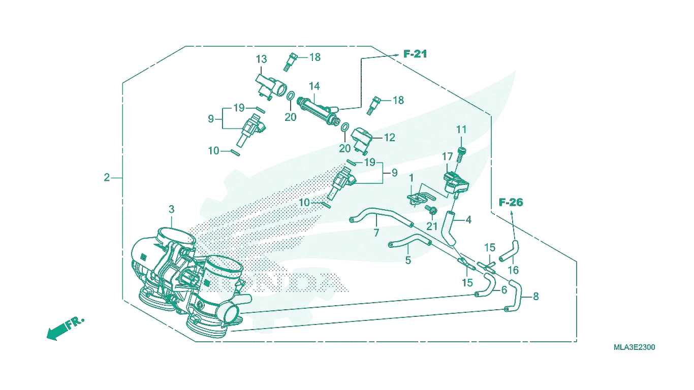 BỘ PHỤ TÙNG E - 23 CATALOGUE CỤM BƯỚM GA HONDA REBEL 1100 (2022)