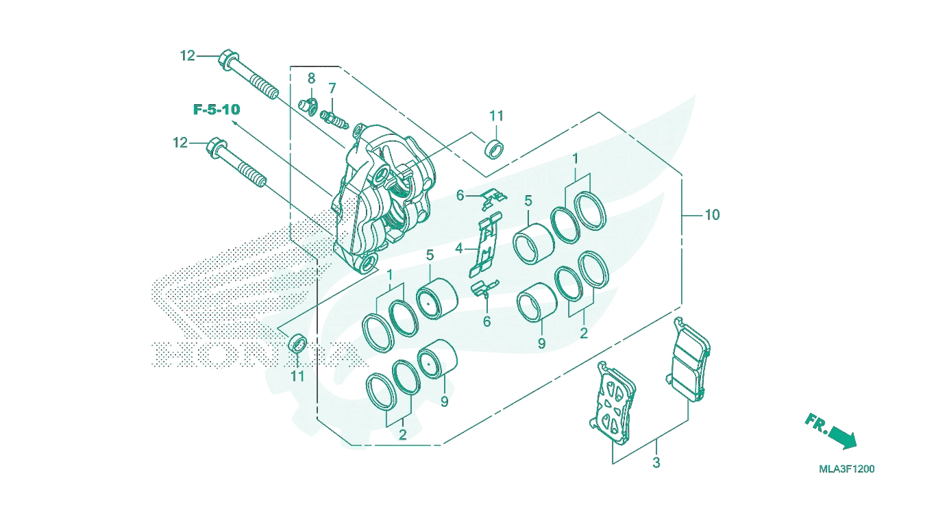 BỘ PHỤ TÙNG F - 12 CATALOGUE CỤM HEO THẮNG TRƯỚC HONDA REBEL 1100 (2022)
