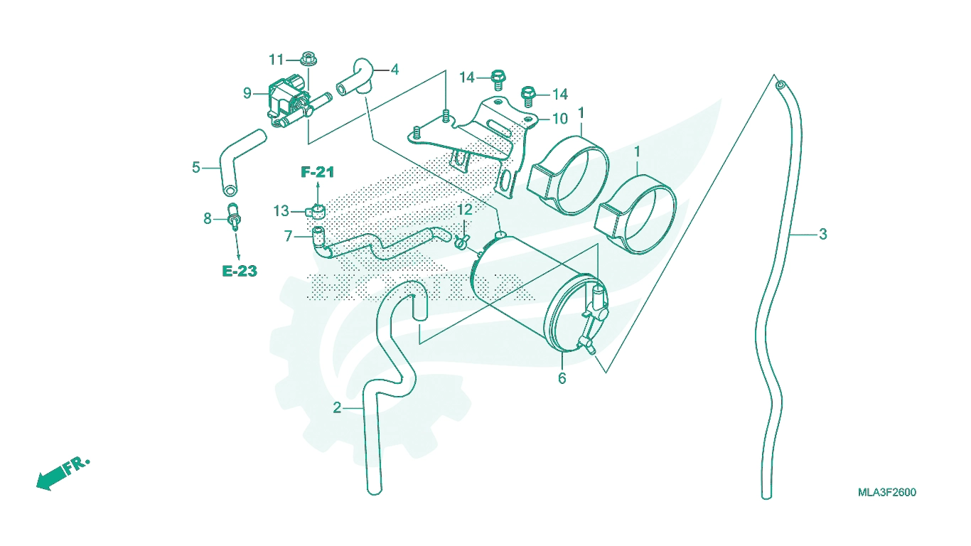 BỘ PHỤ TÙNG F - 26 CATALOGUE BẦU LỌC HƠI XĂNG (CANISTER) HONDA REBEL 1100 (2022)