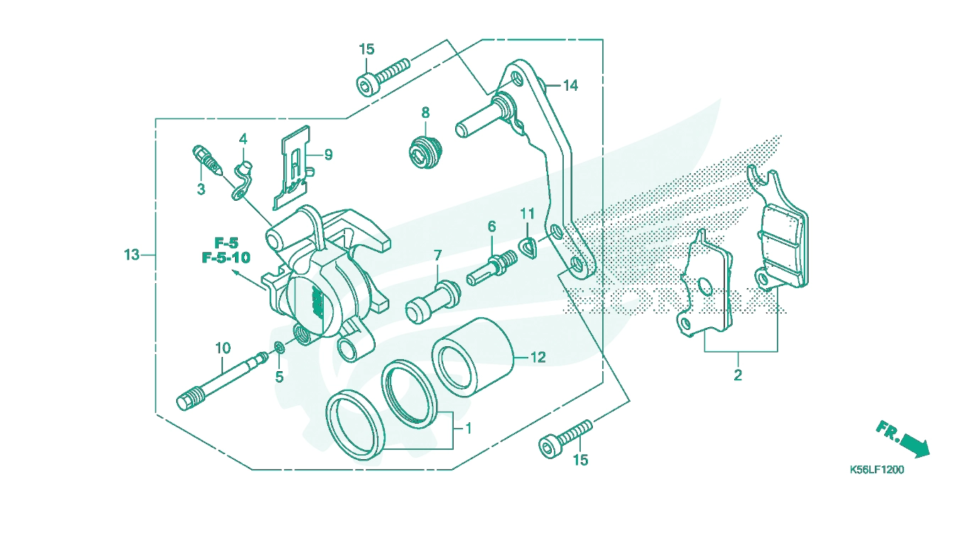 BỘ PHỤ TÙNG F - 12 CATALOGUE CỤM HEO THẮNG TRƯỚC HONDA WINNER X (07 / 2019+)