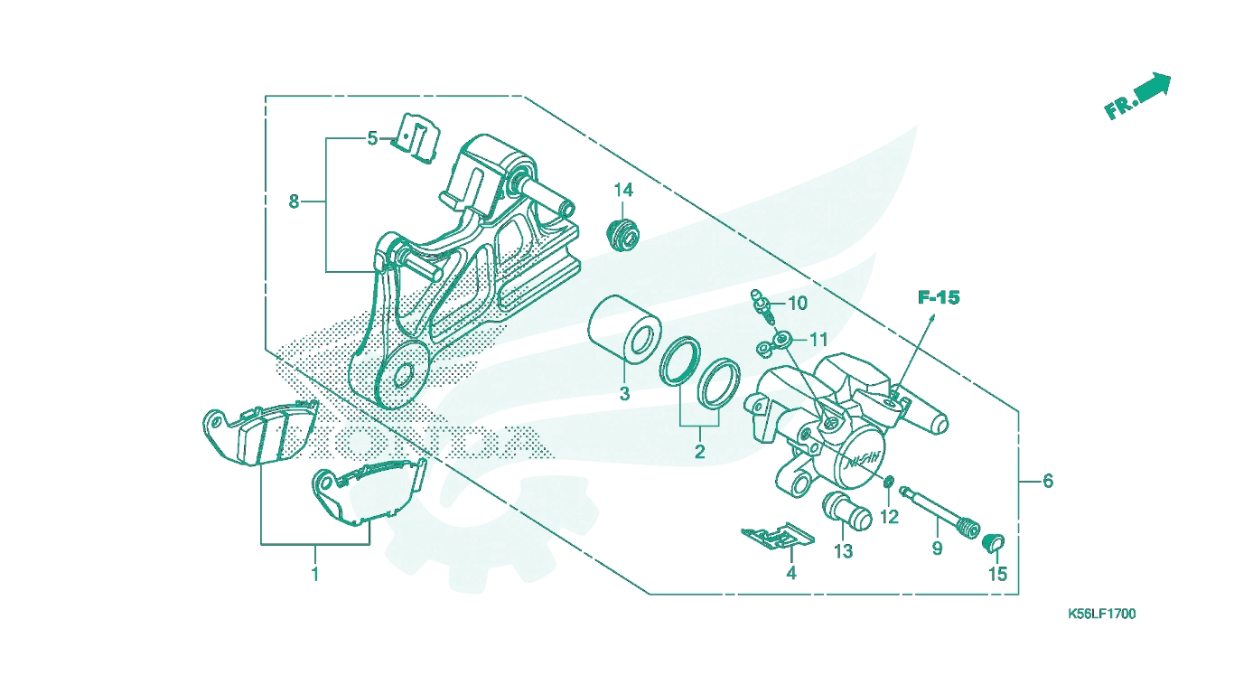 BỘ PHỤ TÙNG F - 17 CATALOGUE CỤM HEO THẮNG SAU HONDA WINNER X (07 / 2019+)