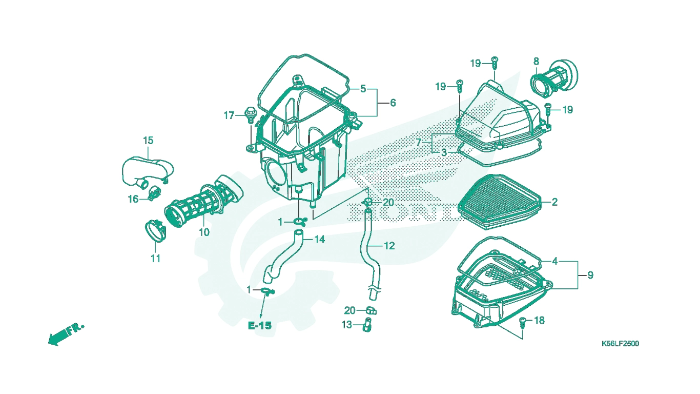 BỘ PHỤ TÙNG F - 25 CATALOGUE LỌC GIÓ HONDA WINNER X (07 / 2019+)