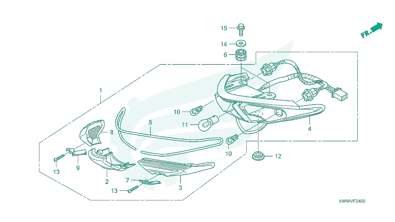BỘ PHỤ TÙNG F - 24 CATALOGUE CỤM ĐÈN SAU HONDA WAVE 110 S (04 / 2009 - 04 / 2013) / WAVE 110 RS (04 / 2009 - 04 / 2013) / WAVE 110 RSX (09 / 2009 - 03 / 2012)