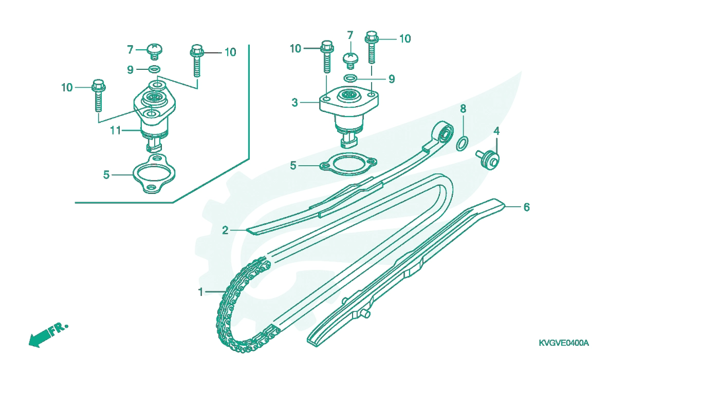 BỘ PHỤ TÙNG E - 4 CATALOGUE XÍCH CAM / CĂNG XÍCH CAM HONDA AIR BLADE 110 (03 / 2007 - 12 / 2012)