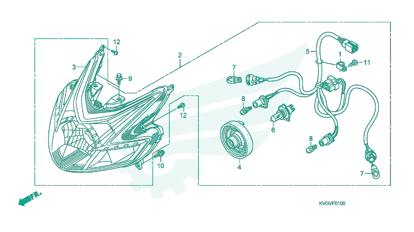 BỘ PHỤ TÙNG F - 1 CATALOGUE ĐÈN PHA (ANC1107 / 8 / A,ACA110A) HONDA AIR BLADE 110 (03 / 2007 - 12 / 2012)