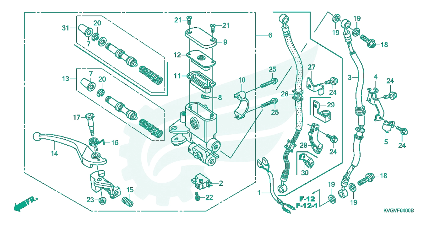BỘ PHỤ TÙNG F - 4 CATALOGUE XY LANH CHÍNH PHANH TRƯỚC (ANC110ACV / ACA110CBF) HONDA AIR BLADE 110 (03 / 2007 - 12 / 2012)