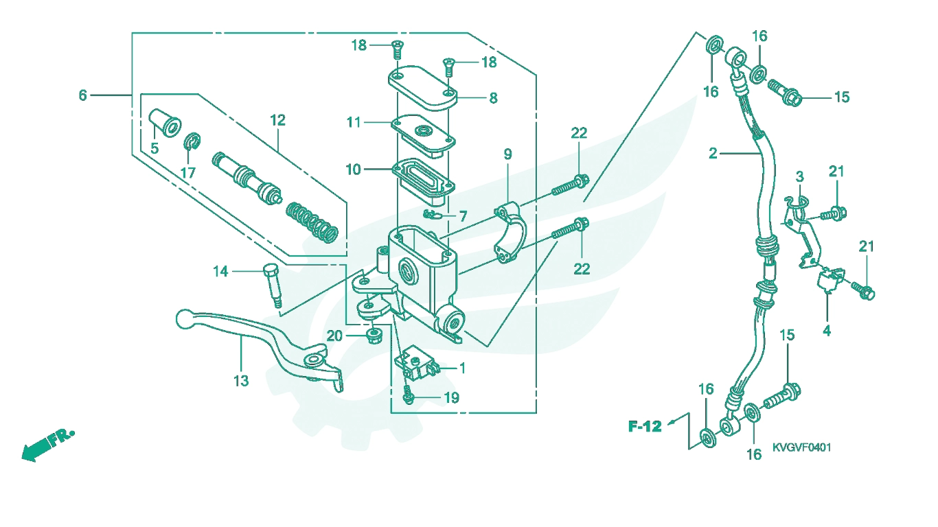 BỘ PHỤ TÙNG F - 4 - 1 CATALOGUE XY LANH CHÍNH PHANH TRƯỚC (ANC110ARV / ANC110ASV) HONDA AIR BLADE 110 (03 / 2007 - 12 / 2012)