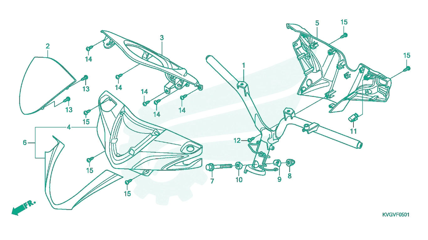 BỘ PHỤ TÙNG F - 5 - 1 CATALOGUE ỐP TAY LÁI / ỐNG TAY LÁI (ACA110B) HONDA AIR BLADE 110 (03 / 2007 - 12 / 2012)