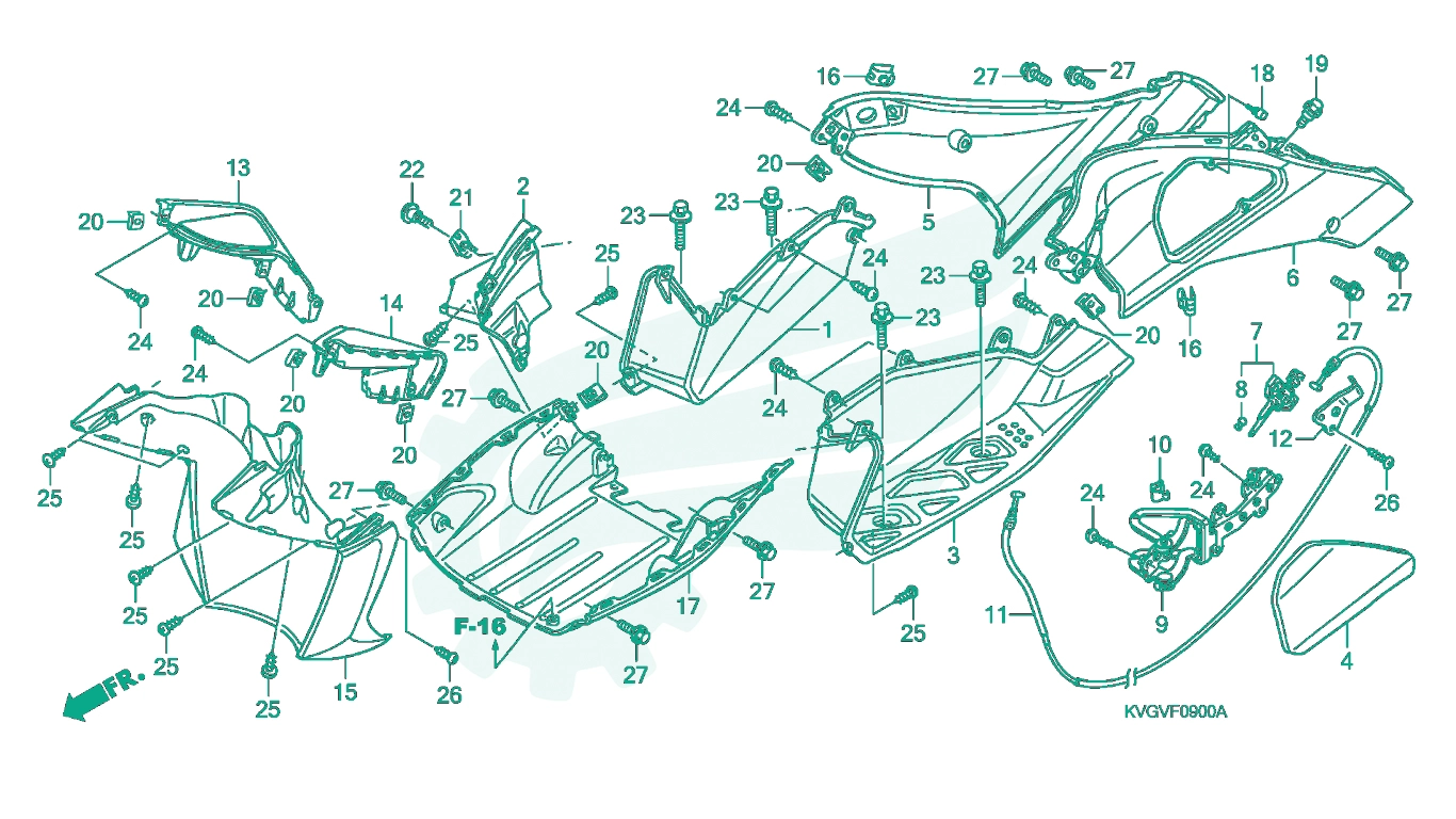 BỘ PHỤ TÙNG F - 9 CATALOGUE ỐP SÀN (ANC1107 / 8) HONDA AIR BLADE 110 (03 / 2007 - 12 / 2012)