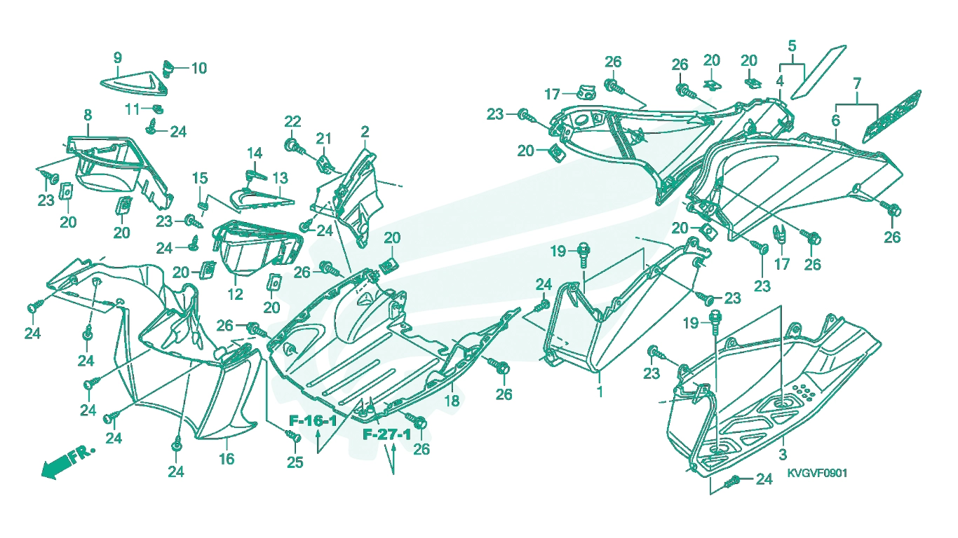BỘ PHỤ TÙNG F - 9 - 1 CATALOGUE ỐP SÀN (ANC110A / ACA110A) HONDA AIR BLADE 110 (03 / 2007 - 12 / 2012)