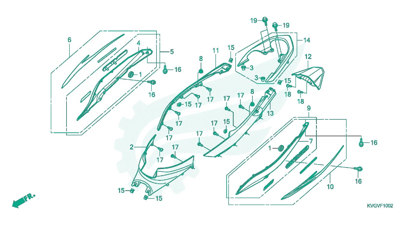BỘ PHỤ TÙNG F - 10 - 2 CATALOGUE ỐP THÂN (ACA110B) HONDA AIR BLADE 110 (03 / 2007 - 12 / 2012)