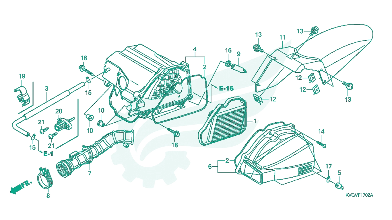 BỘ PHỤ TÙNG F - 17 - 2 CATALOGUE LỌC GIÓ (ANC110A,ACA110A / B) HONDA AIR BLADE 110 (03 / 2007 - 12 / 2012)