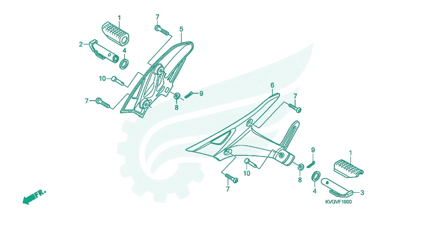 BỘ PHỤ TÙNG F - 19 CATALOGUE GÁC CHÂN (ANC1107 / 8 / A,ACA110A) HONDA AIR BLADE 110 (03 / 2007 - 12 / 2012)