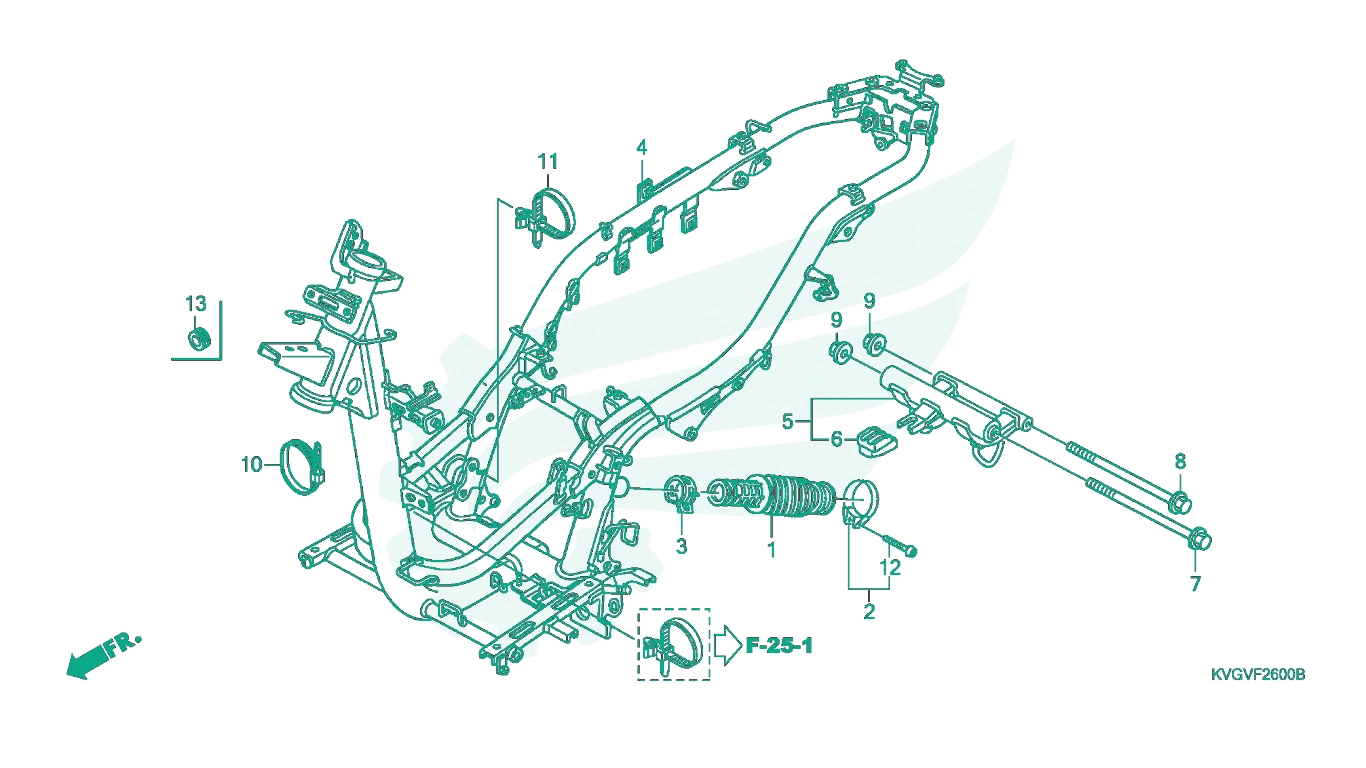 BỘ PHỤ TÙNG F - 26 CATALOGUE KHUNG XE HONDA AIR BLADE 110 (03 / 2007 - 12 / 2012)