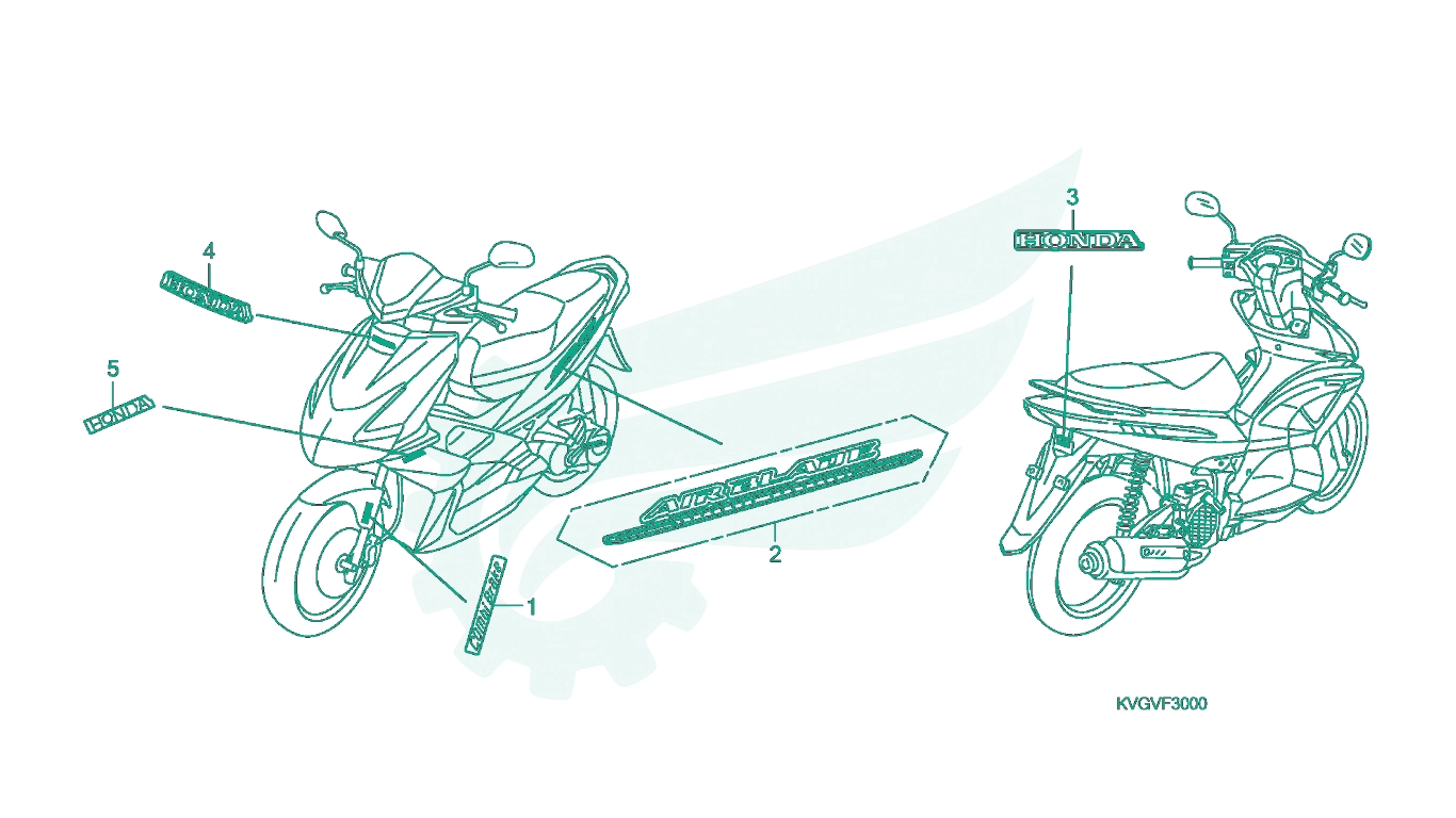 BỘ PHỤ TÙNG F - 30 CATALOGUE TEM MÁC XE (ANC110ACV7) HONDA AIR BLADE 110 (03 / 2007 - 12 / 2012)