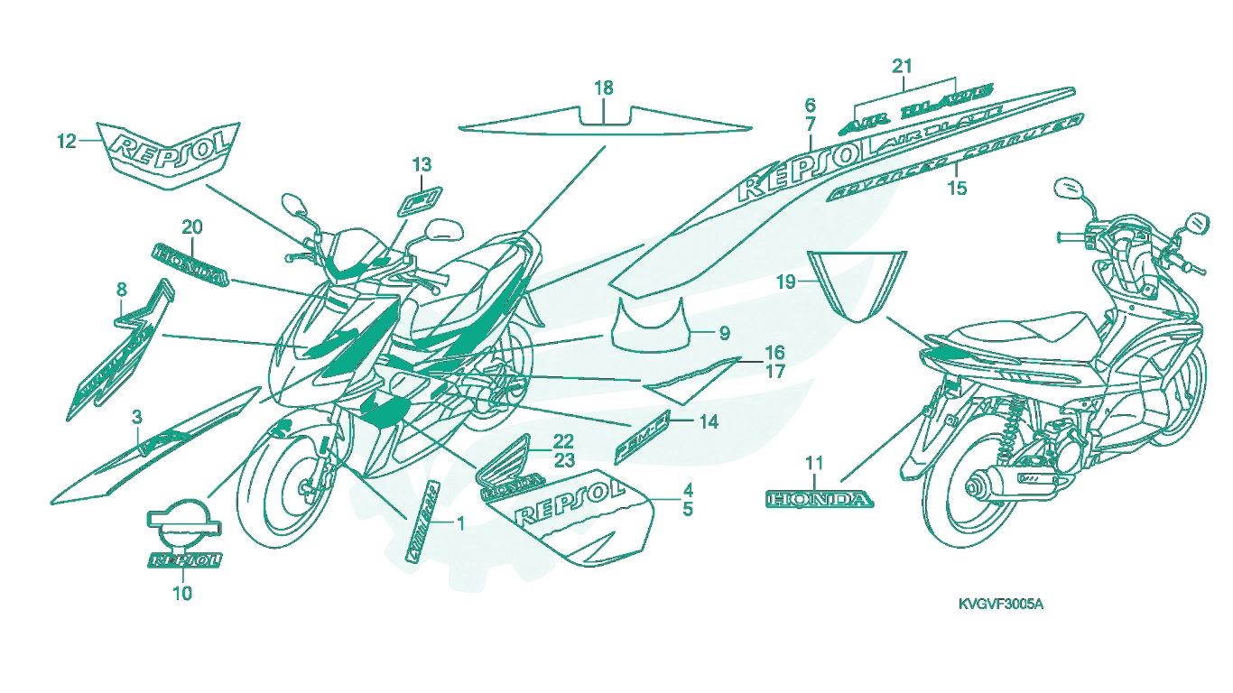 BỘ PHỤ TÙNG F - 30 - 5 CATALOGUE TEM MÁC XE (ANC110ACVA - 2V) (ACA110CBFA - 2V) HONDA AIR BLADE 110 (03 / 2007 - 12 / 2012)