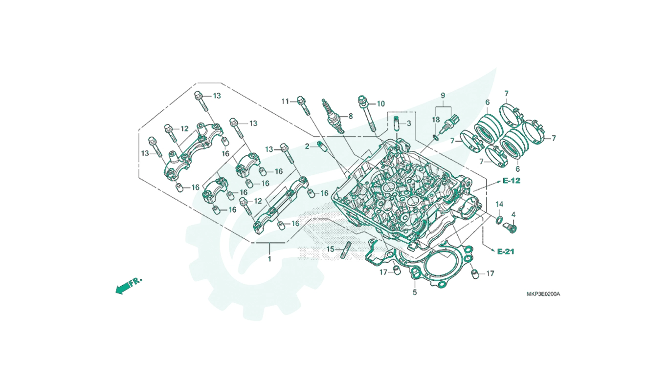 BỘ PHỤ TÙNG E - 2 CATALOGUE ĐẦU XY LANH HONDA CBR500R (2021)