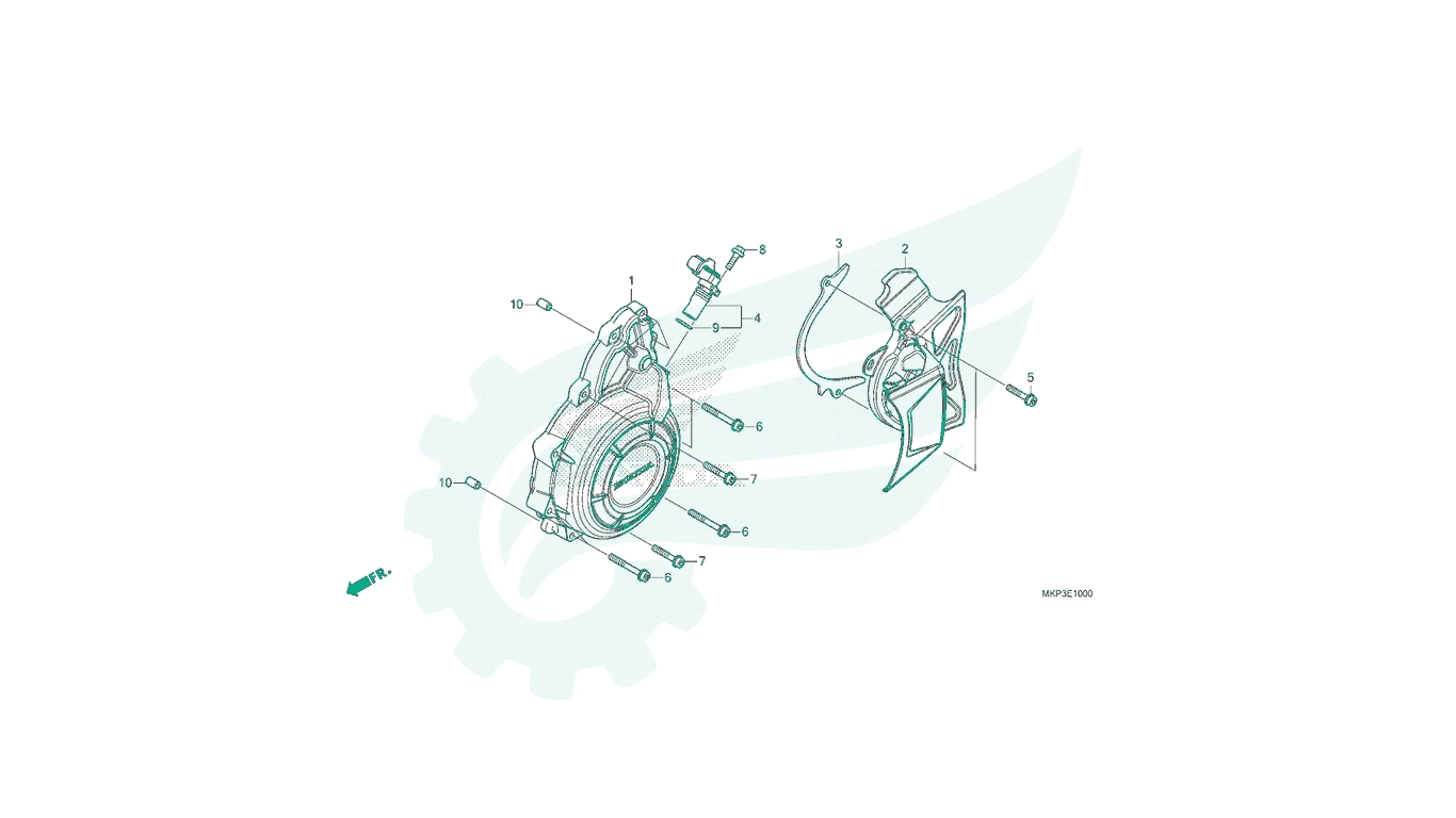 BỘ PHỤ TÙNG E - 10 CATALOGUE NẮP MÁY PHÁT ĐIỆN AC HONDA CBR500R (2021)