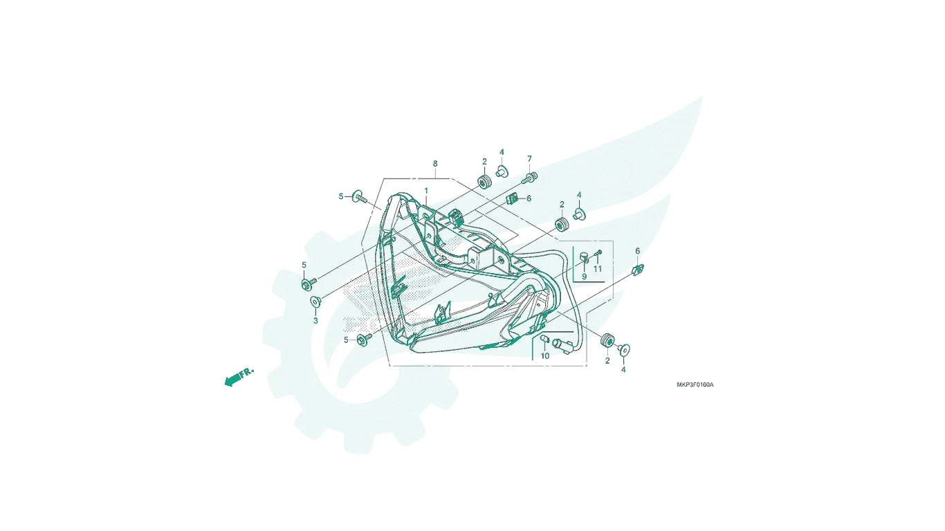 BỘ PHỤ TÙNG F - 1 CATALOGUE ĐÈN PHA HONDA CBR500R (2021)