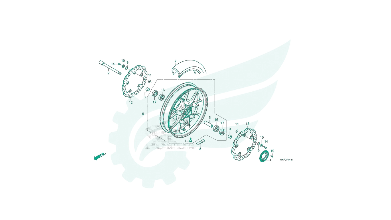 BỘ PHỤ TÙNG F - 14 - 41 CATALOGUE HEO THẮNG TRƯỚC (CBR500RK, CBR500RAK / L / M) HONDA CBR500R (2021)