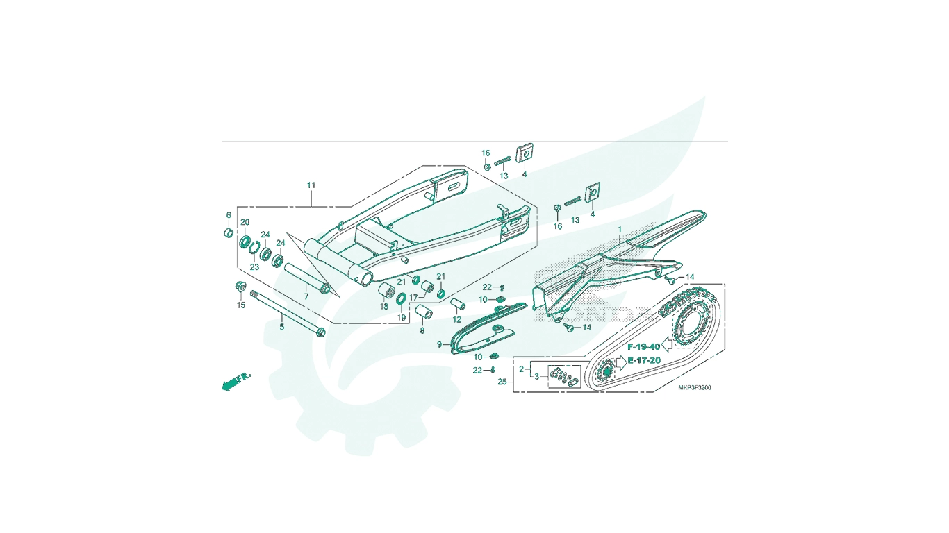 BỘ PHỤ TÙNG F - 32 CATALOGUE GẮP SAU (CBR500RK, CBR500RAK / L / M) HONDA CBR500R (2021)