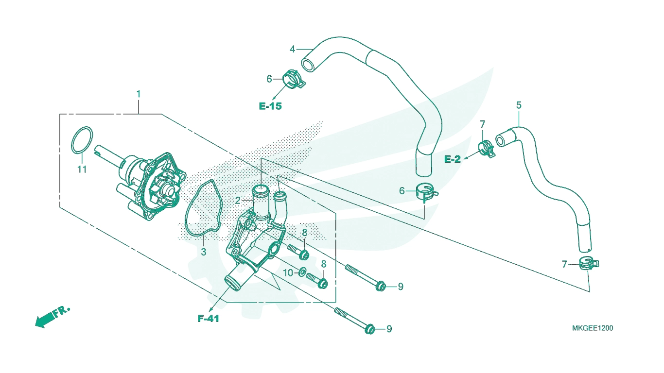BỘ PHỤ TÙNG E - 12 CATALOGUE BƠM NƯỚC HONDA REBEL 500 (2023)