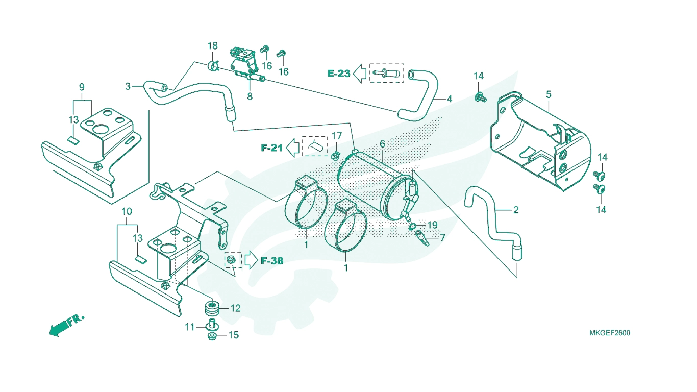 BỘ PHỤ TÙNG F - 26 CATALOGUE BẦU LỌC HƠI XĂNG / GIÁ ĐỠ (CANISTER / STAY) HONDA REBEL 500 (2023)