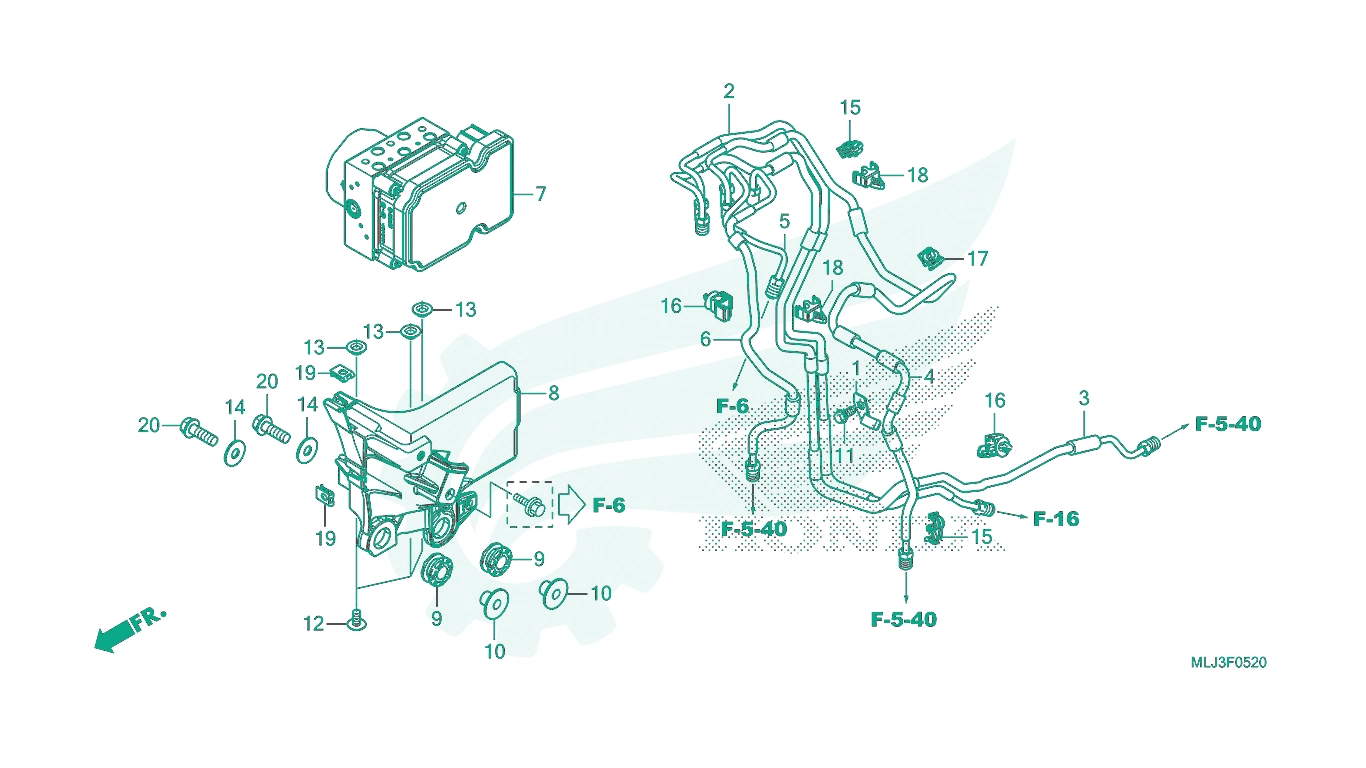 BỘ PHỤ TÙNG F - 5 - 20 CATALOGUE CỤM MÔ - ĐUN ABS HONDA GOLDWING 2023