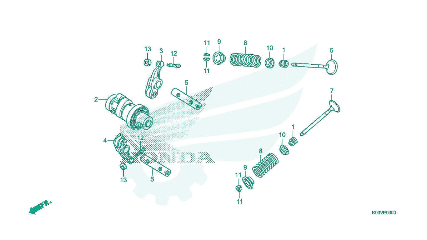 BỘ PHỤ TÙNG E - 3 CATALOGUE CAM / XUPAP HONDA WAVE 110 K03V (2014)