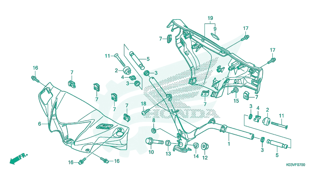 BỘ PHỤ TÙNG F - 7 CATALOGUE GHI ĐÔNG / ỐP GHI ĐÔNG HONDA WAVE 110 K03V (2014)