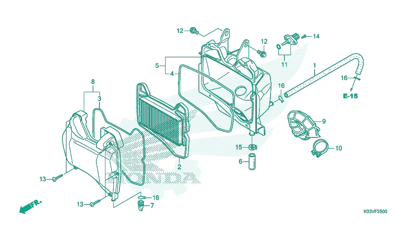 BỘ PHỤ TÙNG F - 25 CATALOGUE LỌC GIÓ HONDA WAVE 110 K03V (2014)