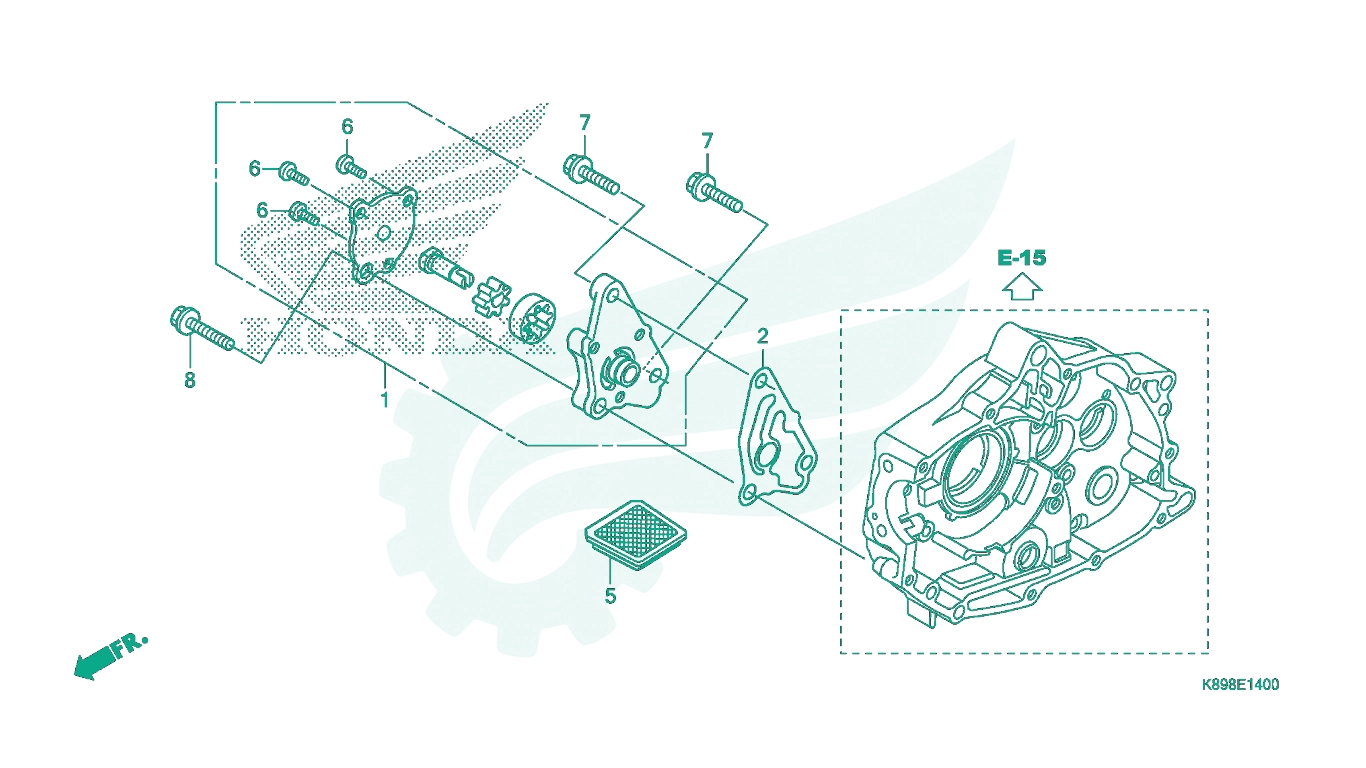 BỘ PHỤ TÙNG E - 14 CATALOGUE BƠM NHỚT HONDA WAVE 110 K89 (2017)