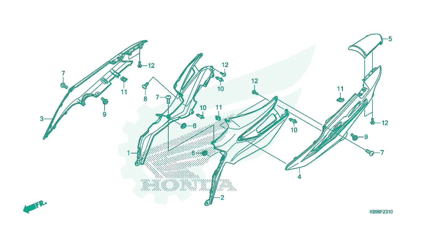 BỘ PHỤ TÙNG F - 23 - 10 CATALOGUE BỘ ỐP THÂN XE HONDA WAVE 110 K89 (2017)